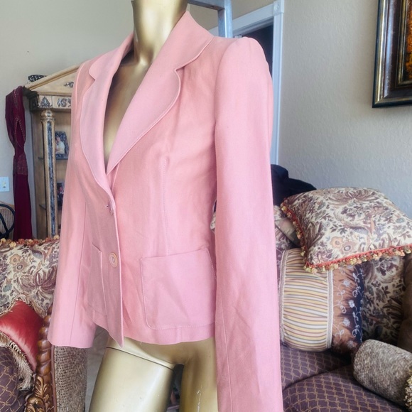 LUCA LUCA Blush Cotton 2 Button Blazer Jacket sz 40 - Picture 4 of 8